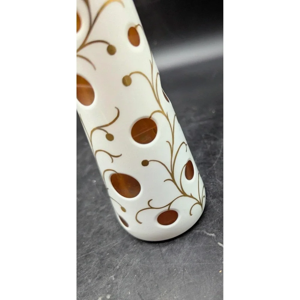 Vintage‎ German Bohemian Amber Cased Glass 9